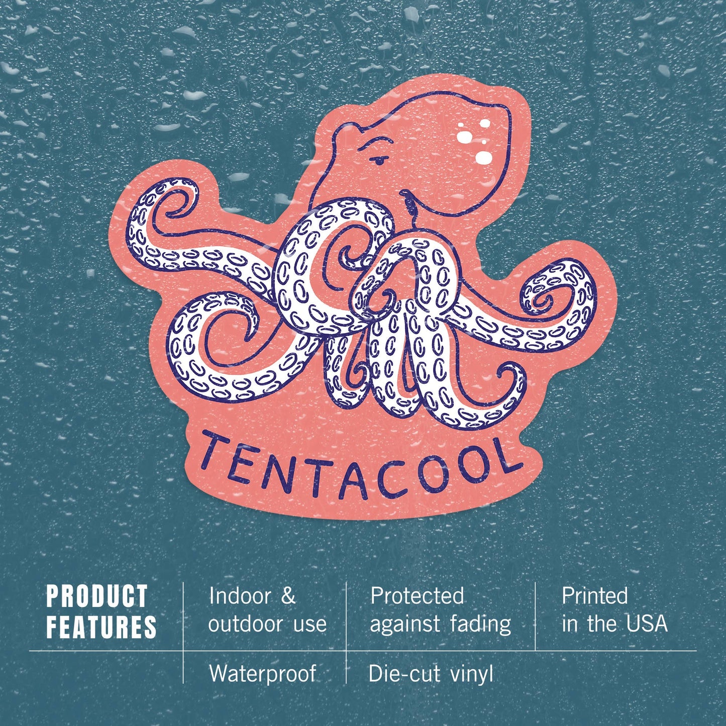 Humorous Animals Collection, Octopus, Vinyl Sticker