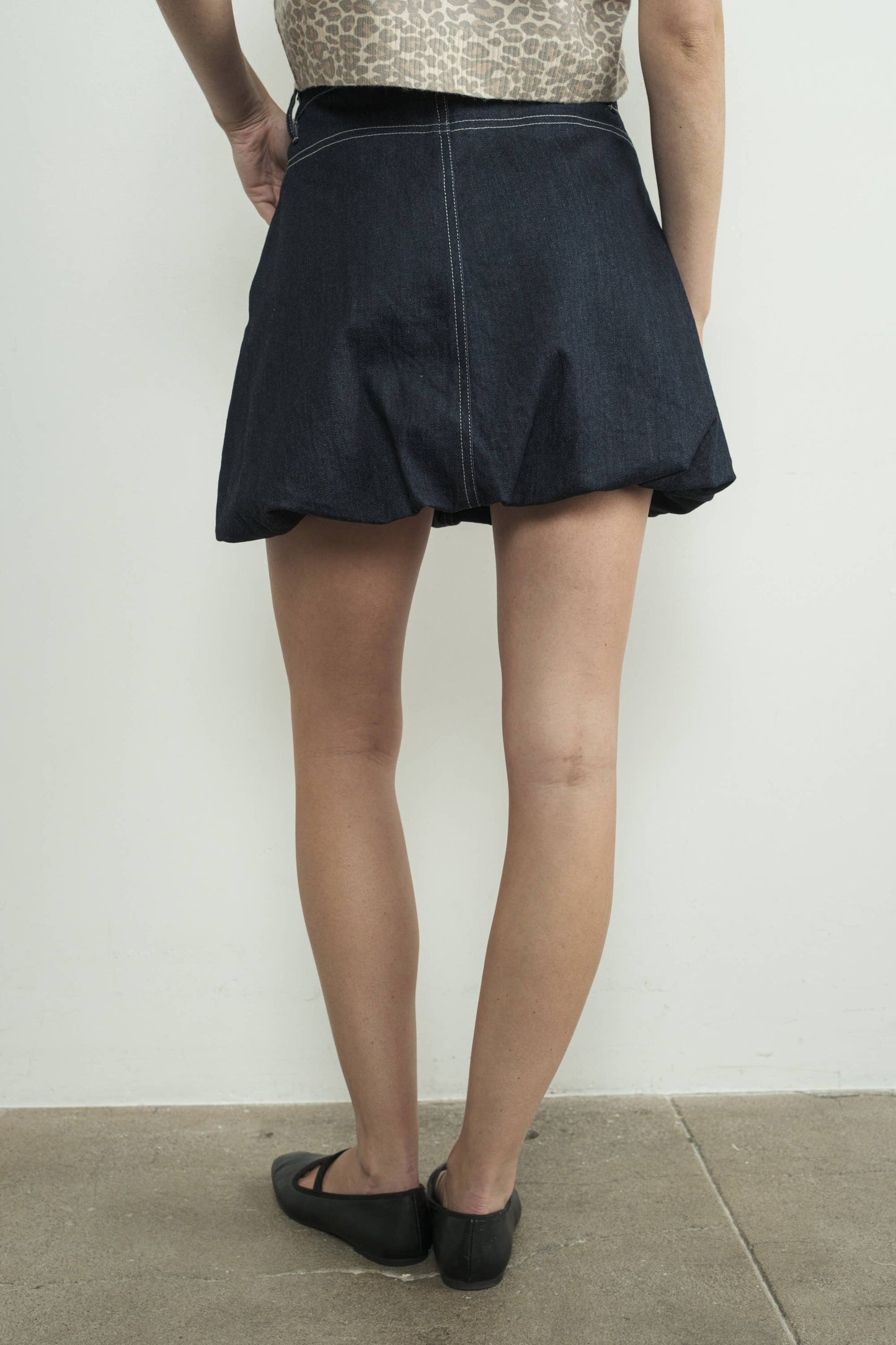 DENIM BUBBLE MINI SKIRTS