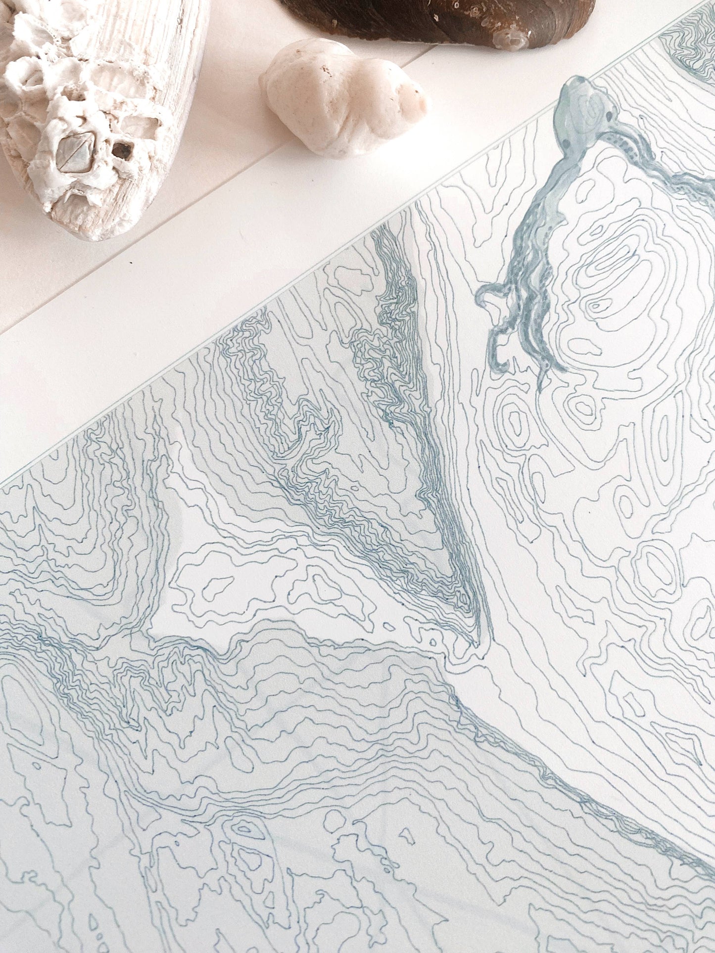 Tacoma NARROWS + Gig Harbor WA Hand Drawn Topo Map ART PRINT: 8 x 10