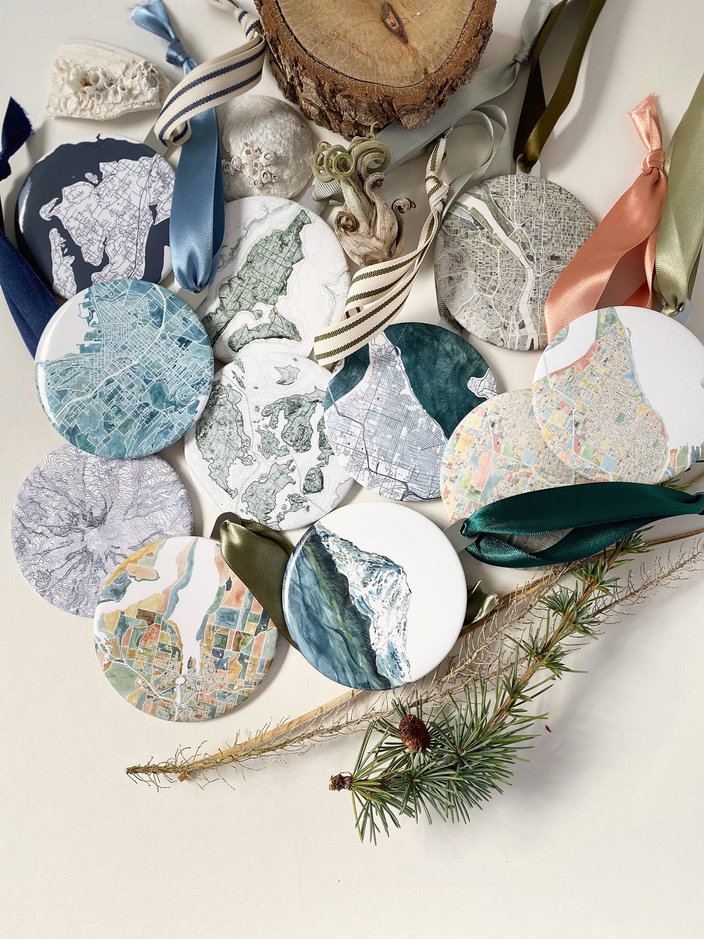 TAHOMA Mount Rainier Topo Map - Ornament