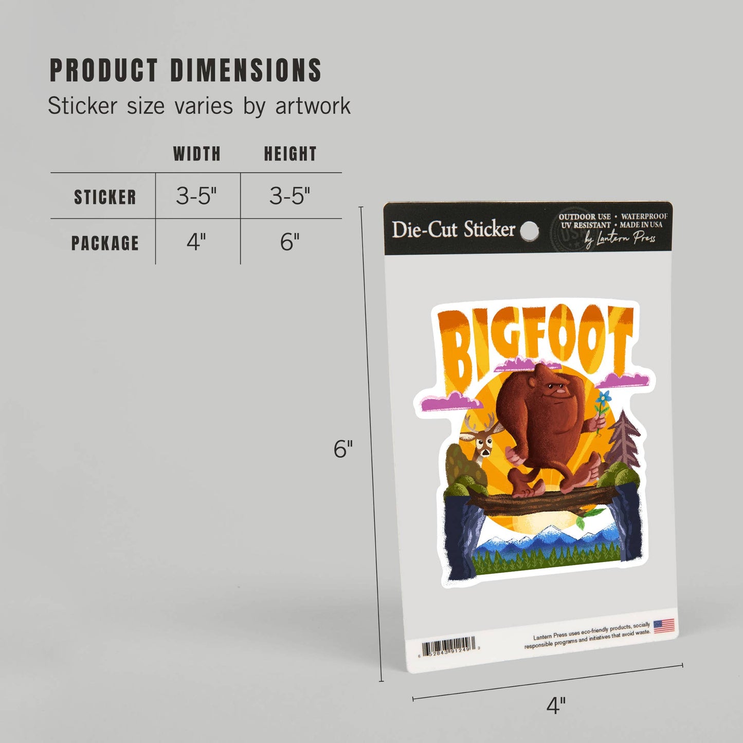 Bigfoot, Mid-Century Inspired: Mini STICKERS