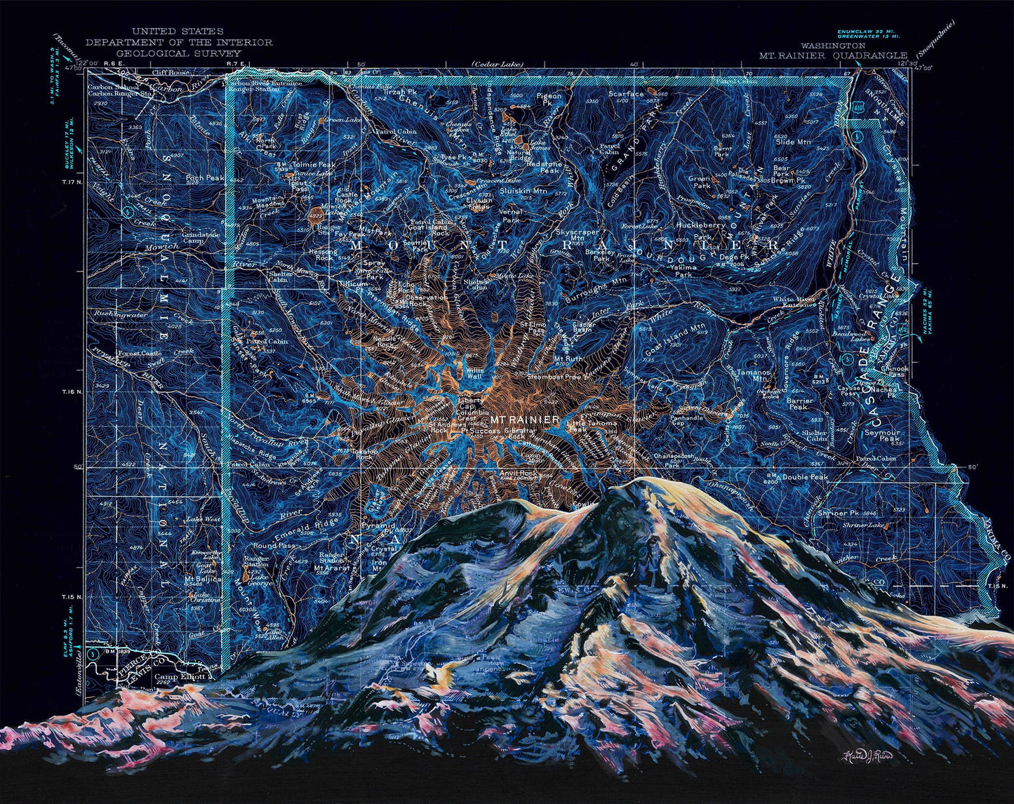 Washington Mt Rainier Magnets: Rainier Morning