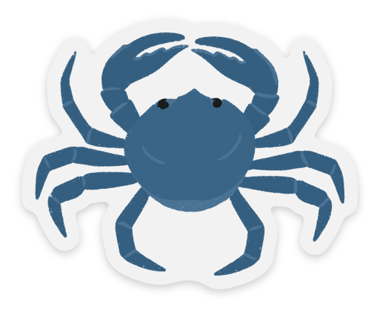 Clear Blue Crab Sticker 2.5×2.01in