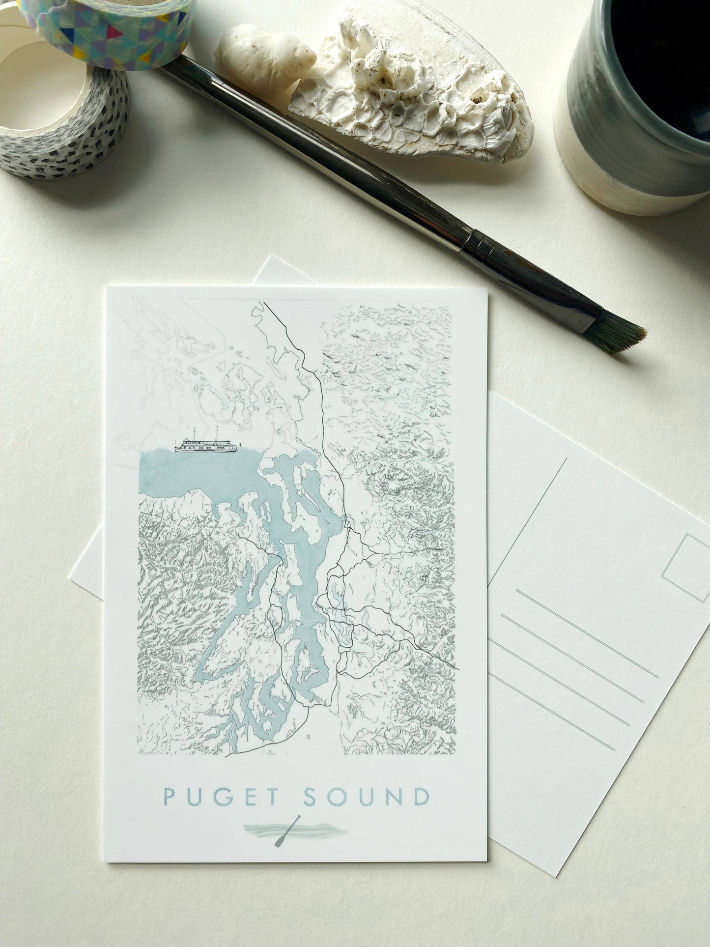 Puget Sound Washington Map - Standard Postcard