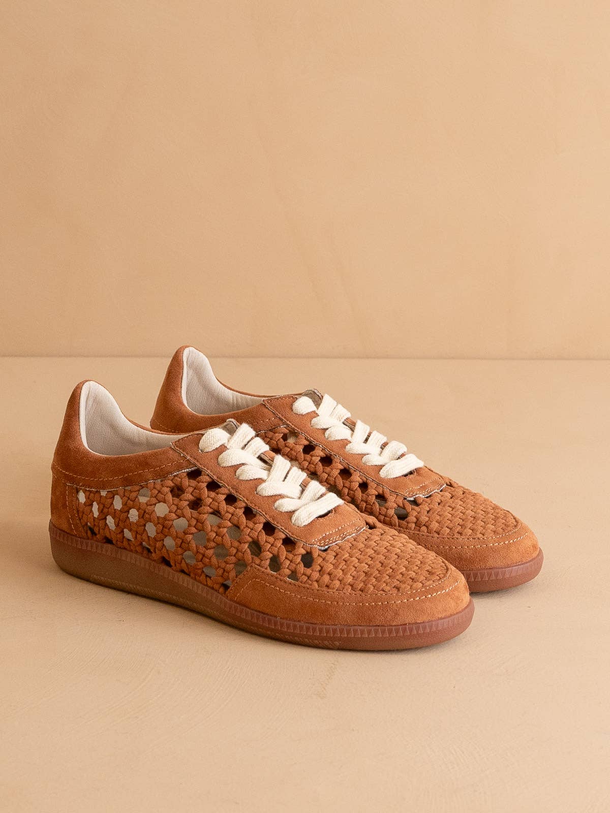 The Sandy Brown | Crochet Detailed Sneaker