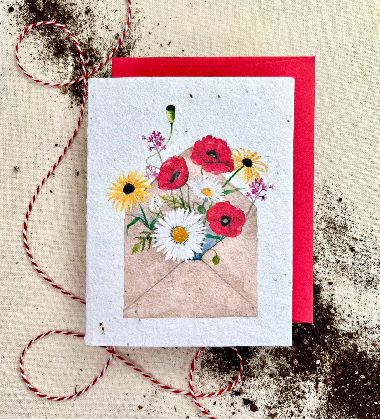 Pocketful of Sunshine Wildflower Plantable Seed Card: Compostable Cello Sleeves, White