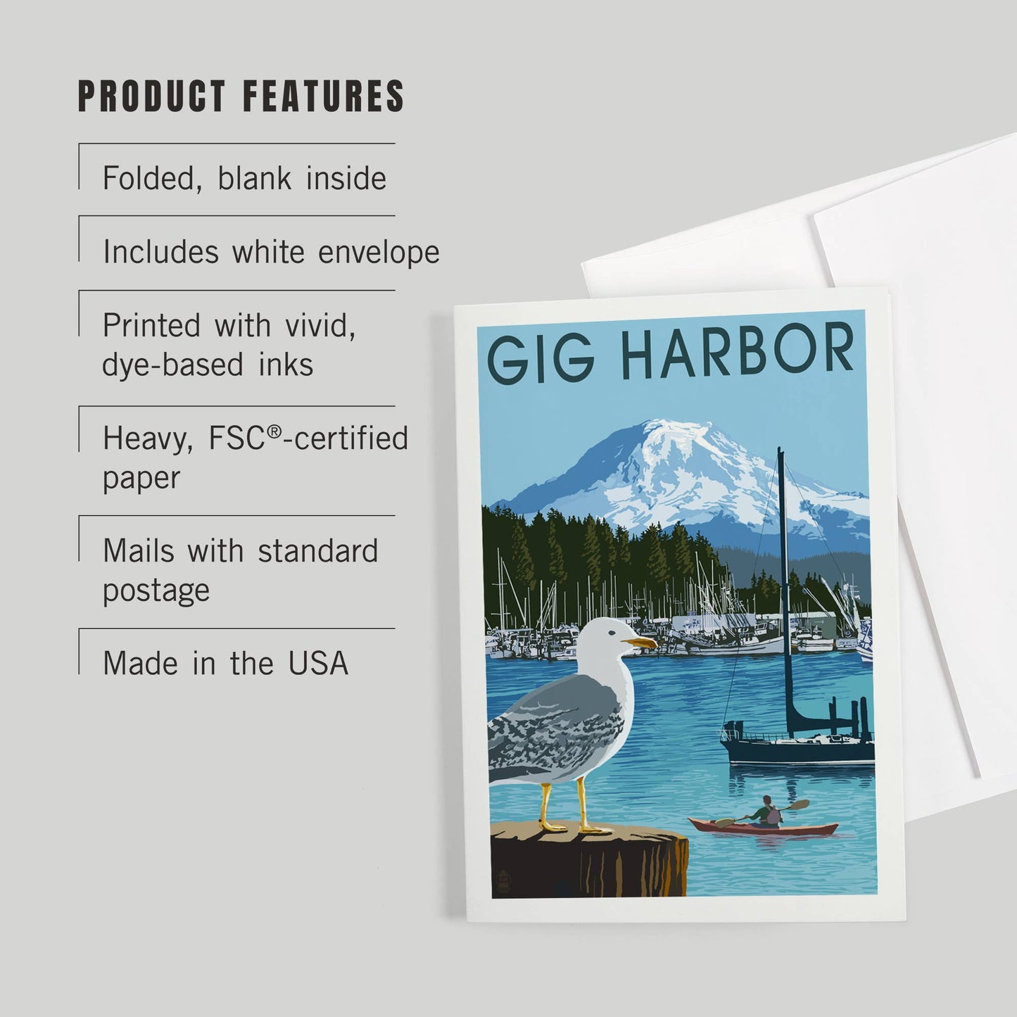 Greeting Notecard Gig Harbor Day Scene