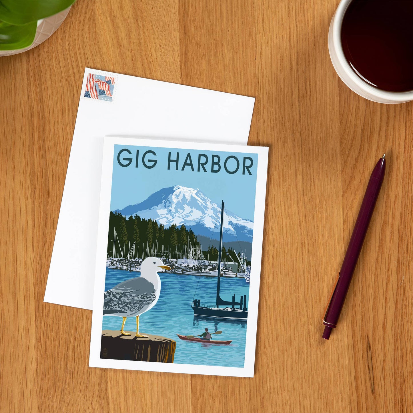 Greeting Notecard Gig Harbor Day Scene