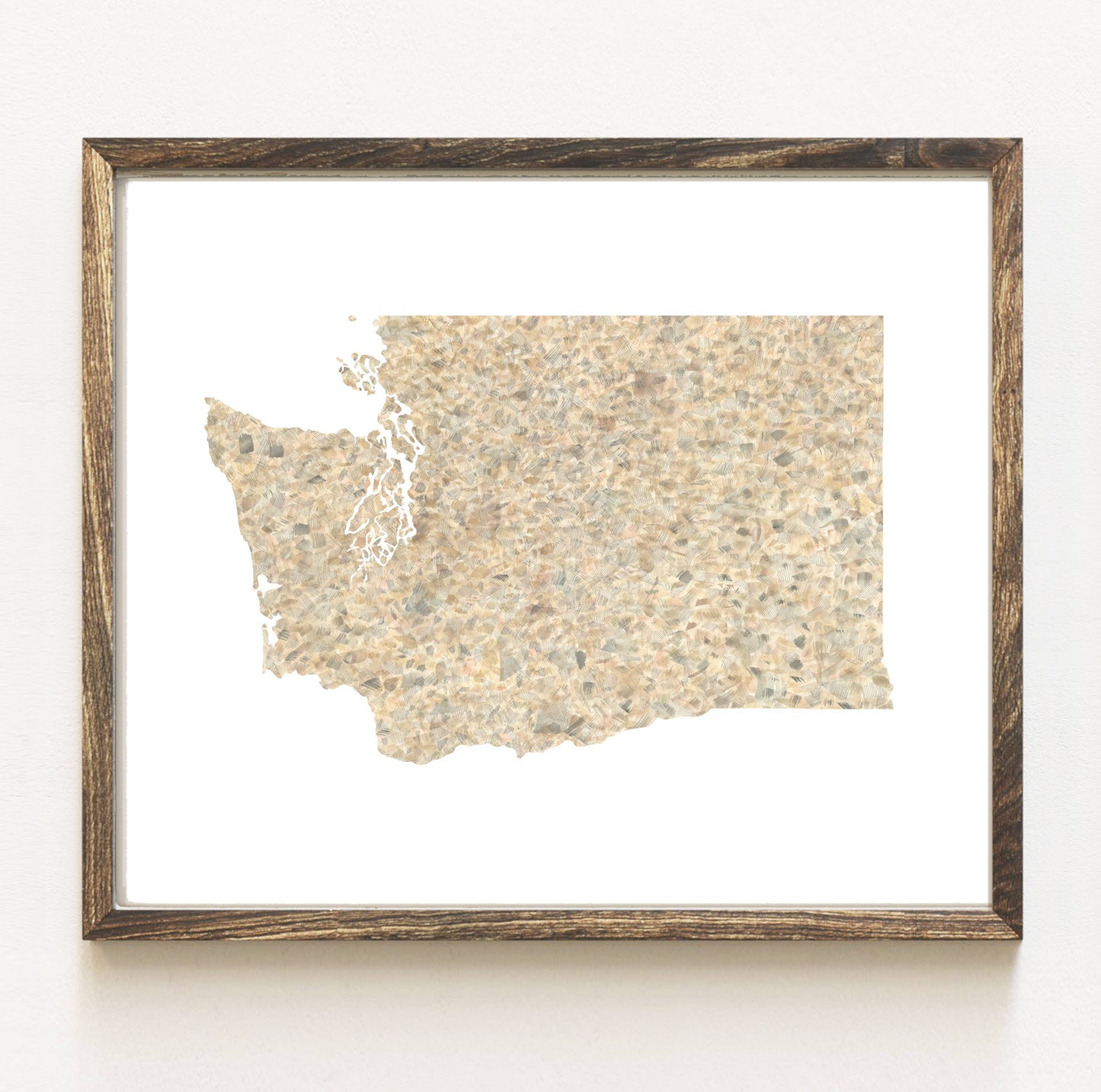Washington Painted State Map - 8"x10" ART PRINT: Waves