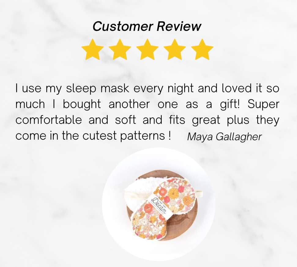 Sleep Mask / Sweet Dreams Sleep Mask / Cottonwood