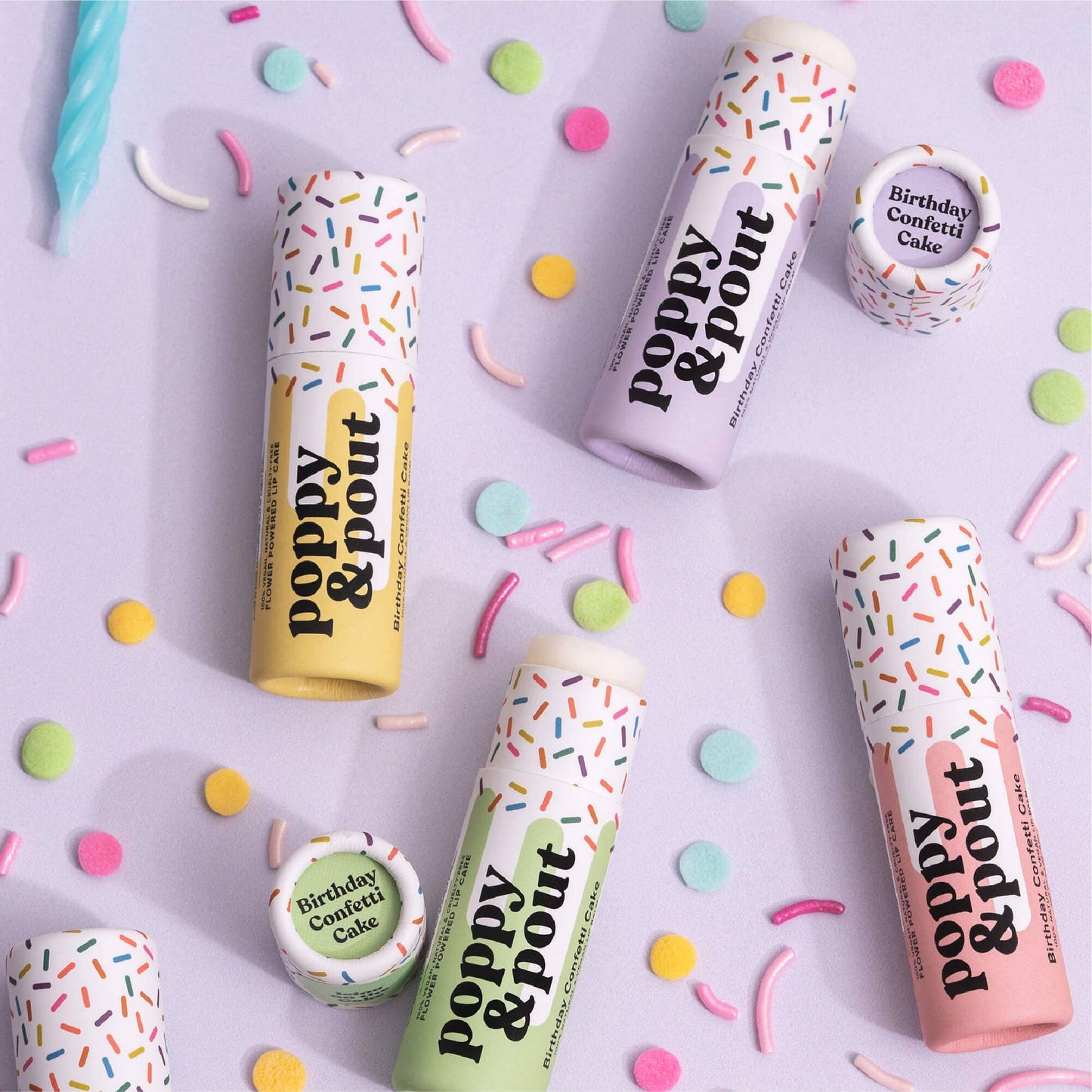 Birthday Confetti Cake Lip Balm in Purple