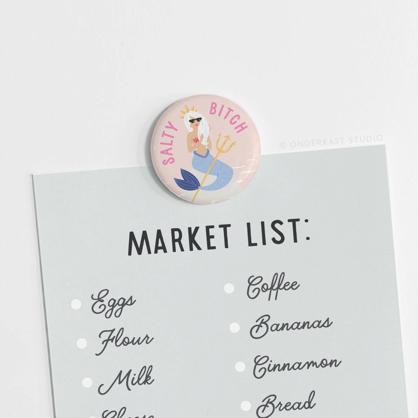 Salty Bitch Mermaid Button Magnet
