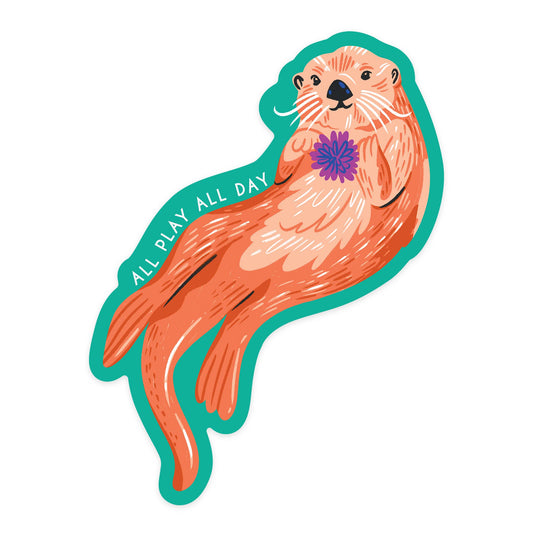 STICKERS Lush Environment Sea Otter Play All Day