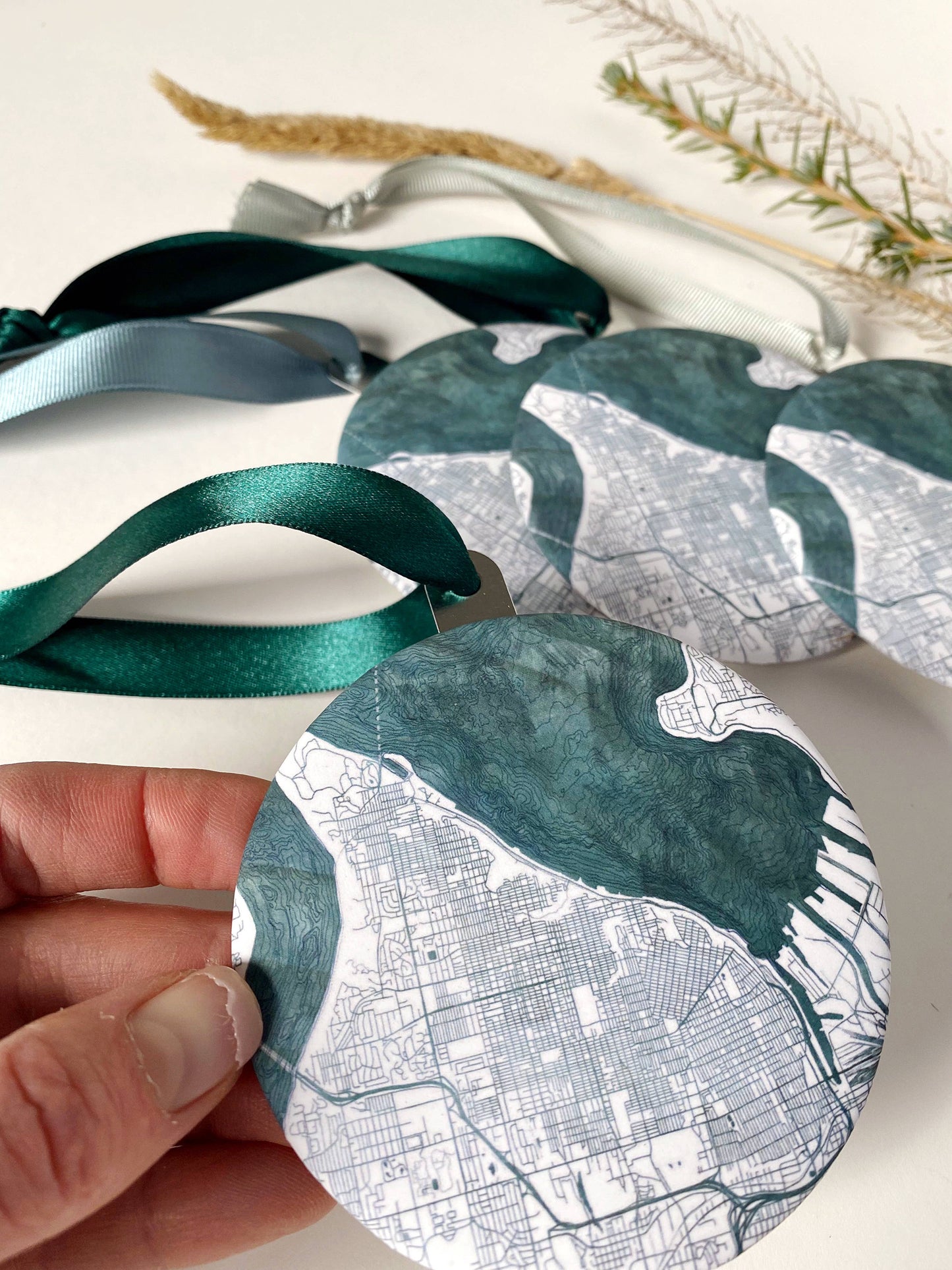 Tacoma Washington Water Map - Ornament