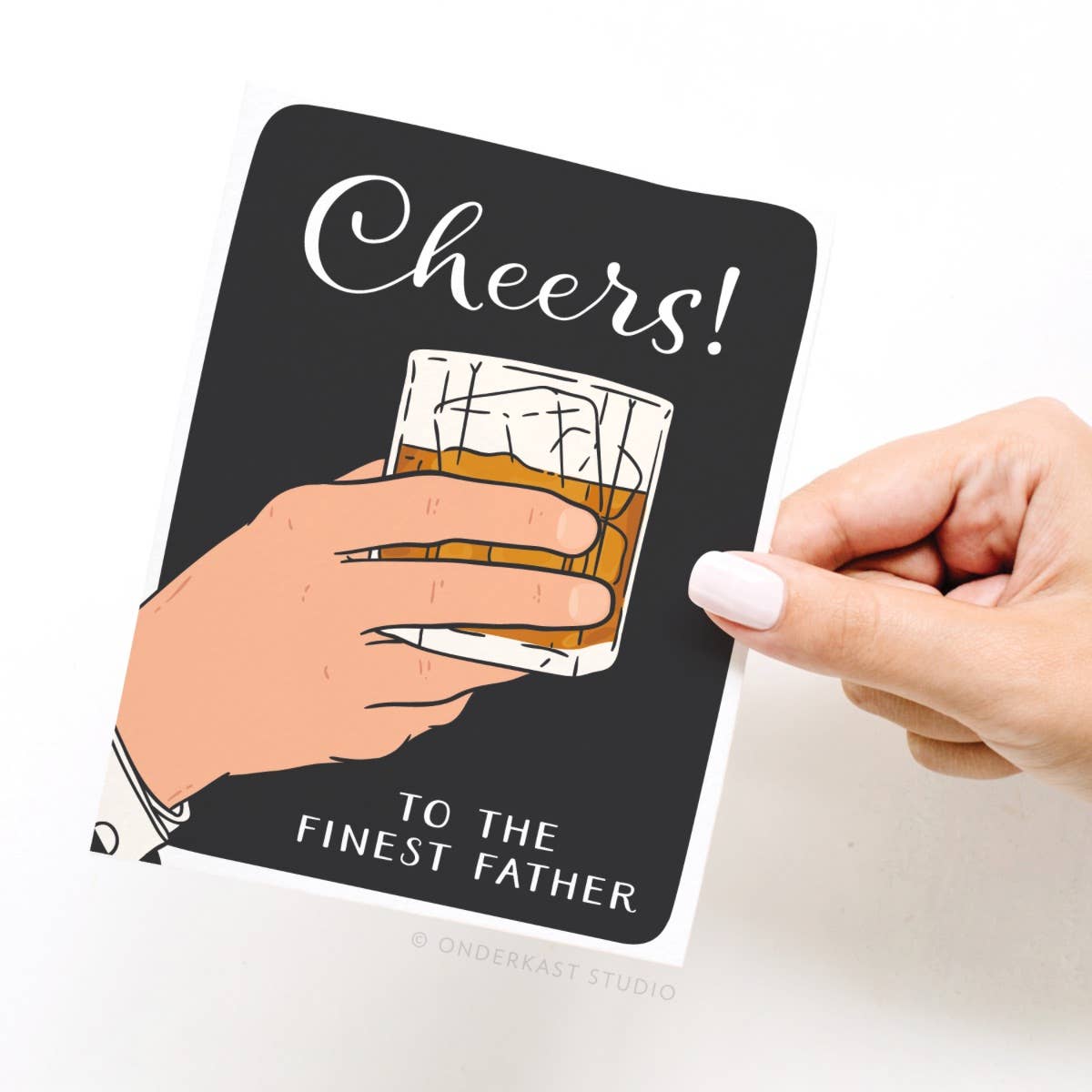 Cheers to the Finest Father Greeting Card: Light
