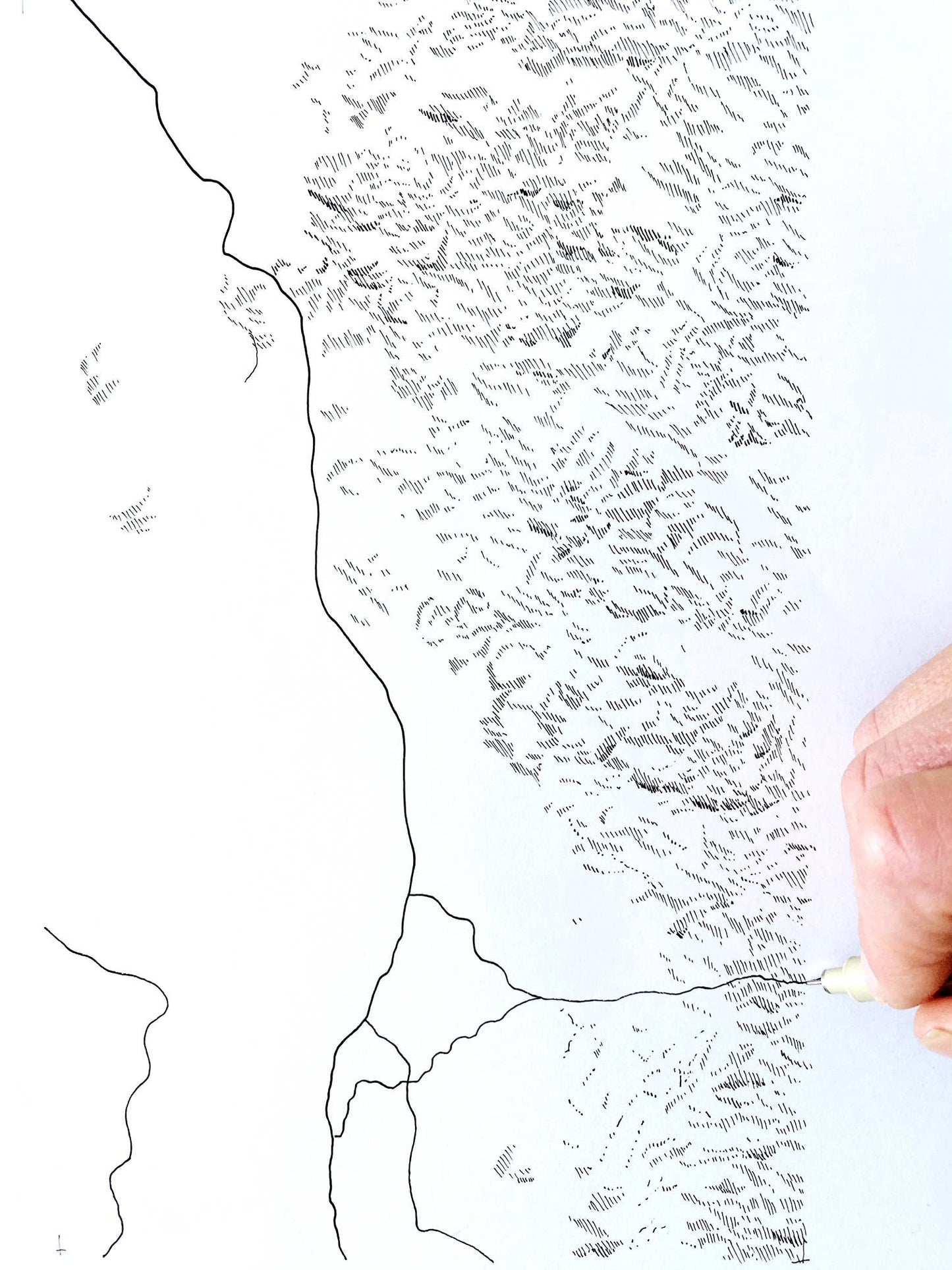13x19 Puget Sound Topo Watercolor Map ART PRINT