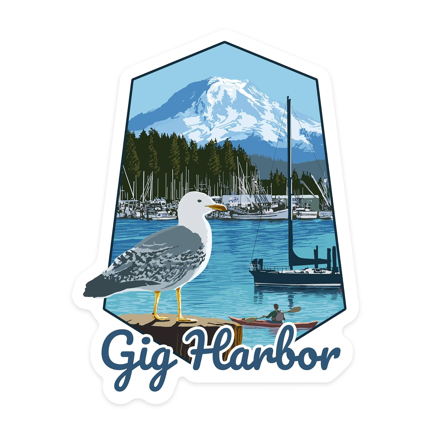 Vinyl Sticker Gig Harbor, Washington, Day Scene