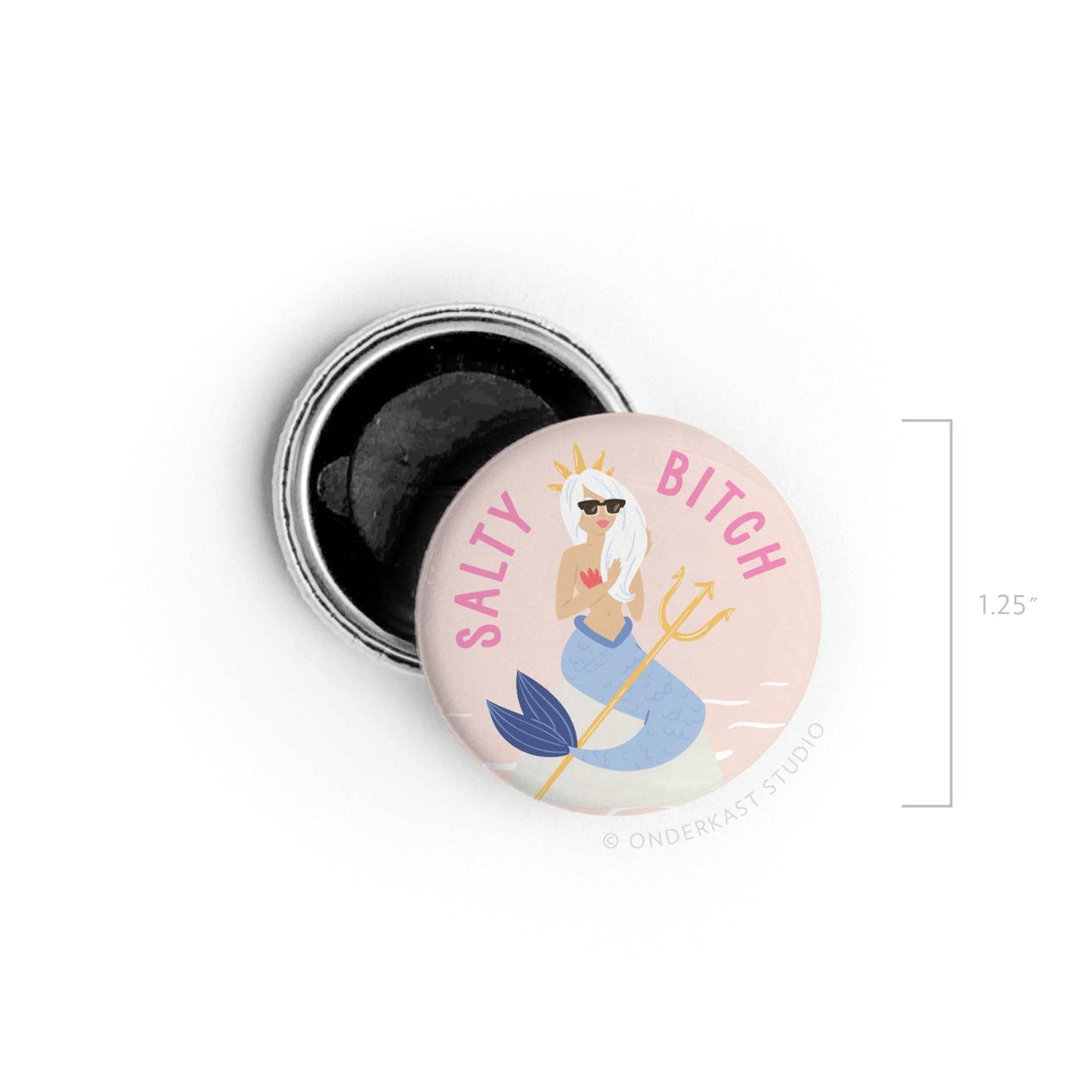 Salty Bitch Mermaid Button Magnet