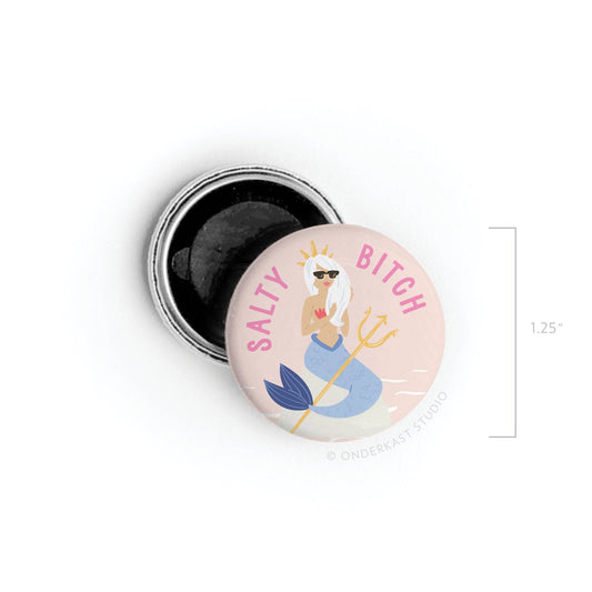 Salty Bitch Mermaid Button Magnet