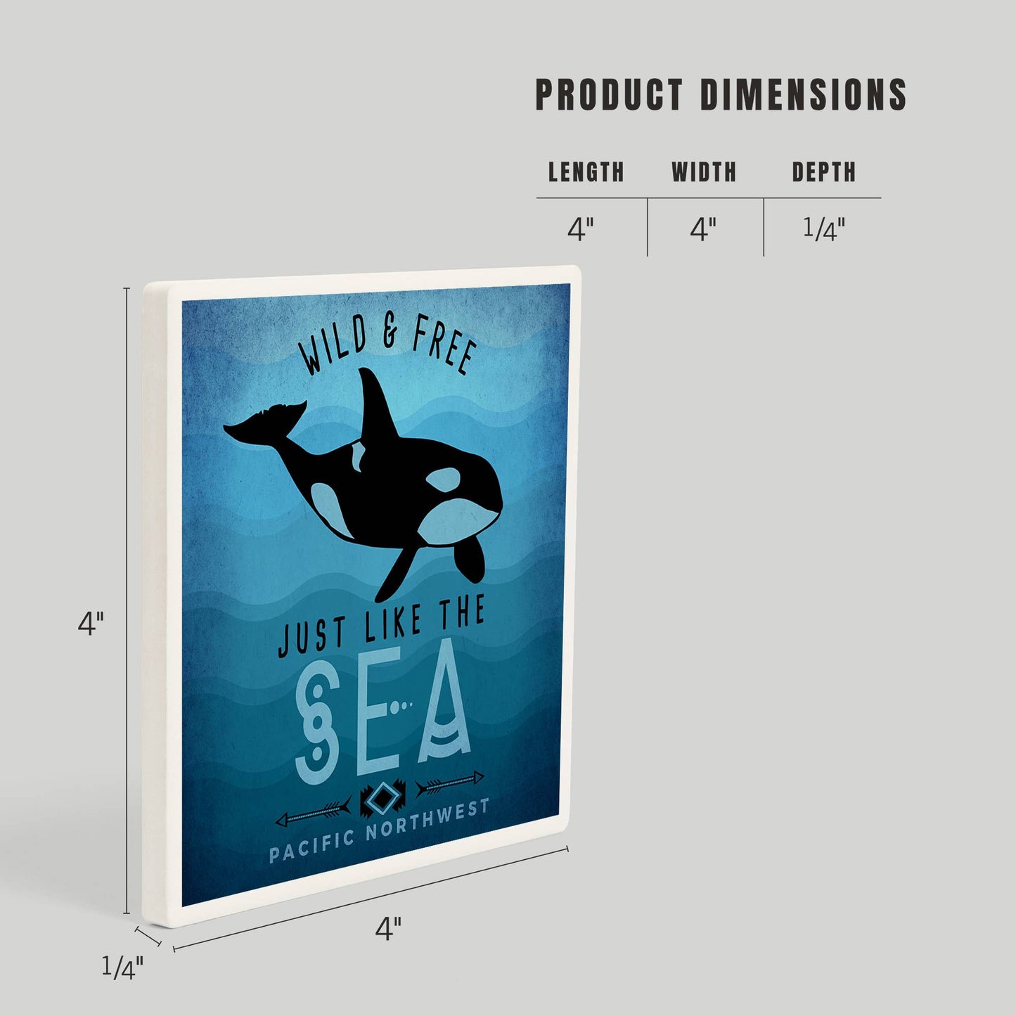 Wild and free Orca CERAMIC COASTER