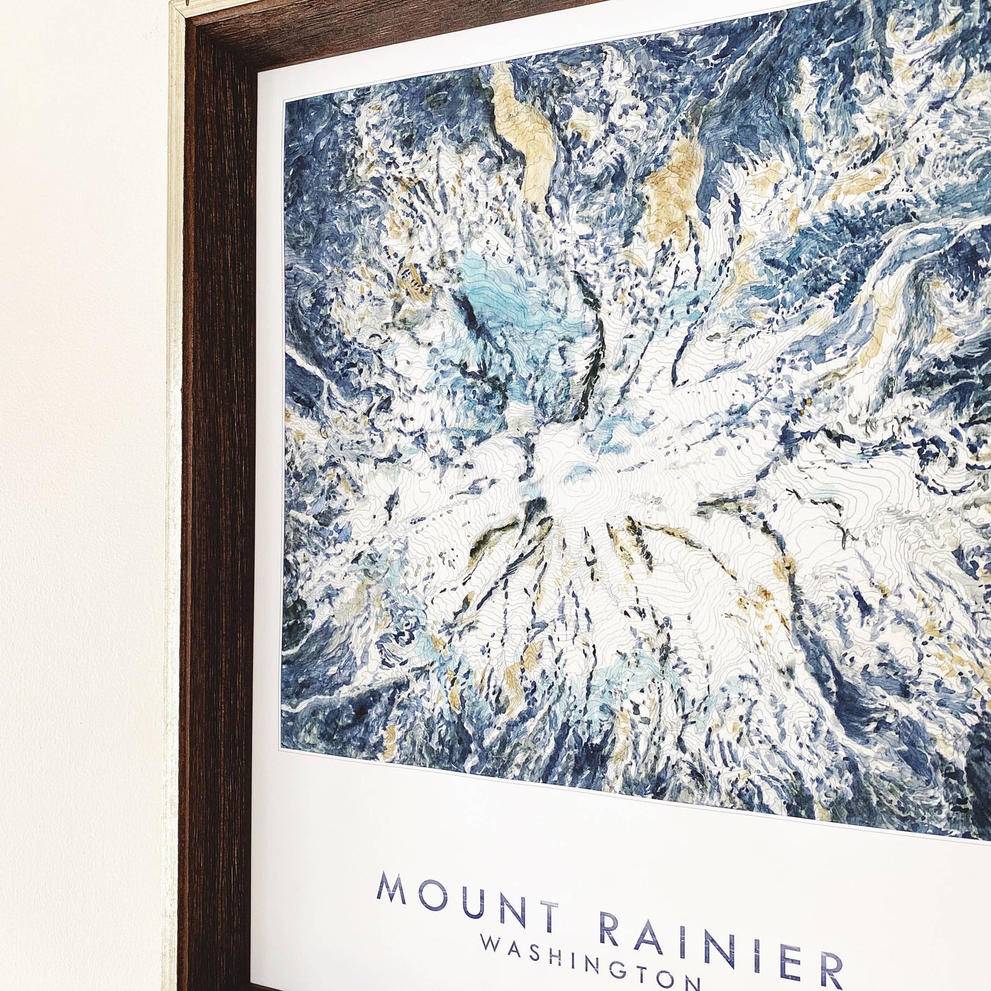 Mount Rainier TAHOMA Topo Watercolor Map ART PRINT: 8 x 10, Mount Rainier