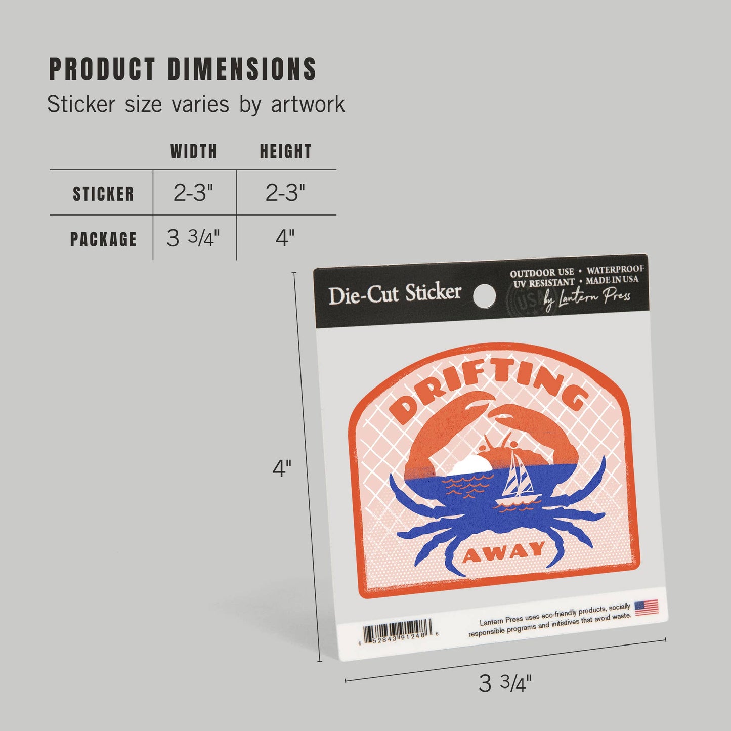Dockside Series, Crab: Mini STICKERS