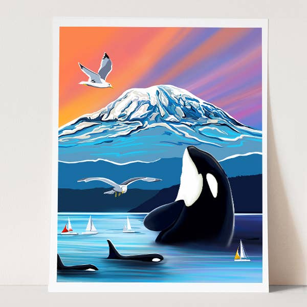 Orca - In the Wild #3 - Pacific Northwest Art Print