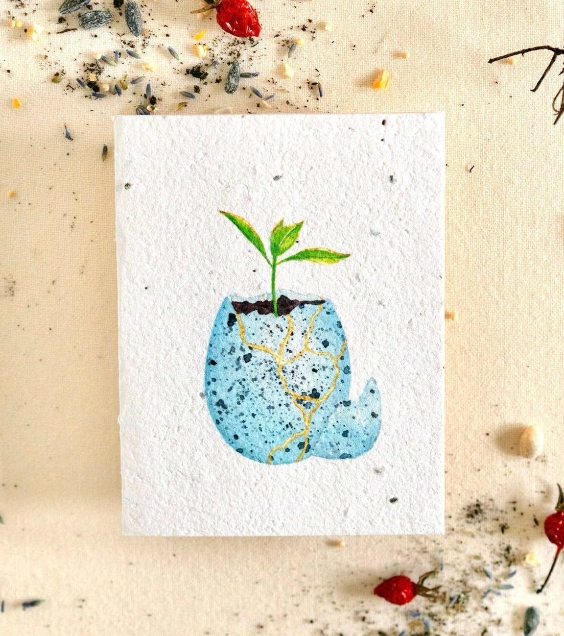 Beauty from Ashes Plantable Wellness Mix Seed Card: Compostable Cello Sleeves, White