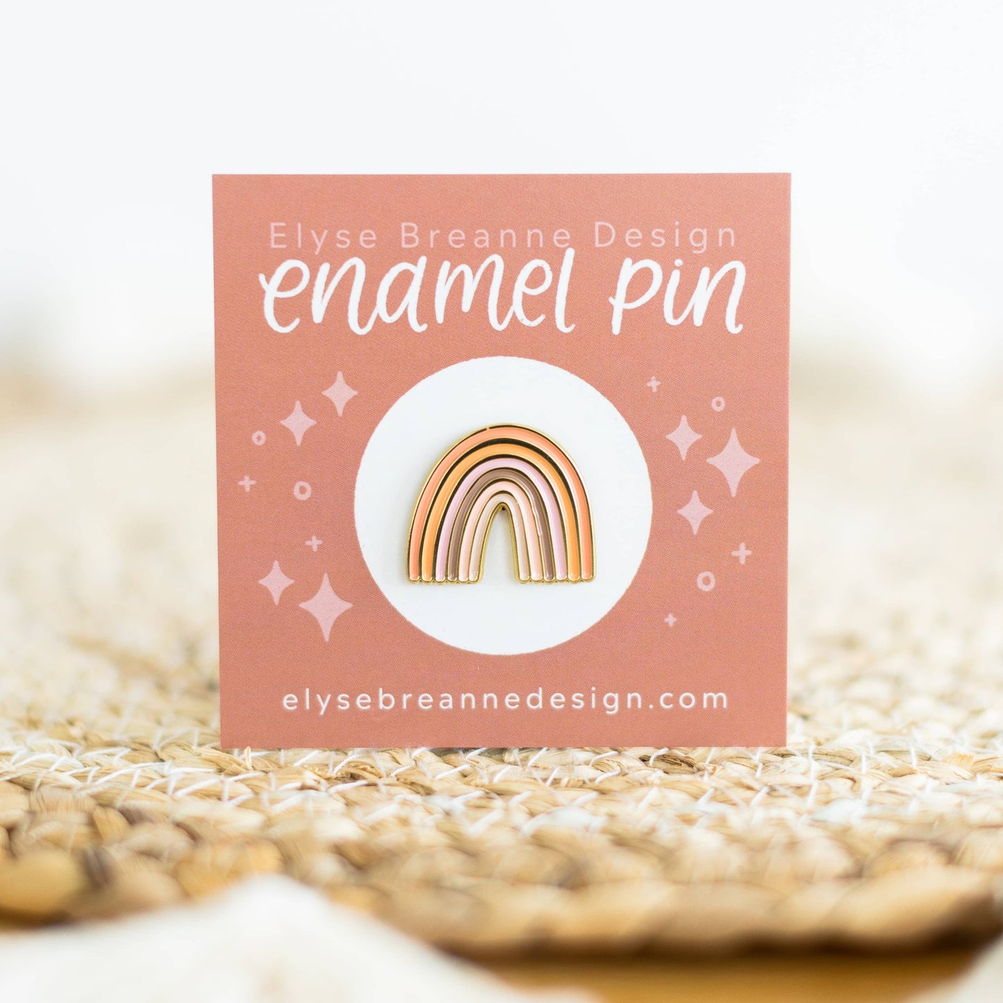 Pink Rainbow Enamel Pin 1x1in.