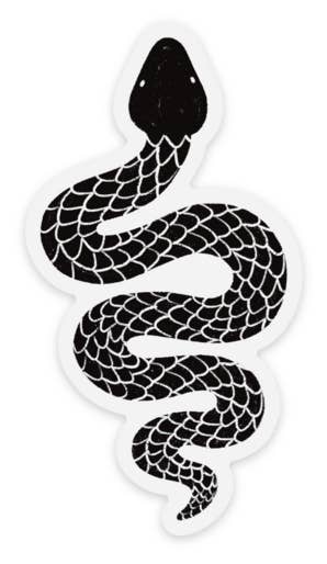 Clear Snake Sticker 1.75×3.25in