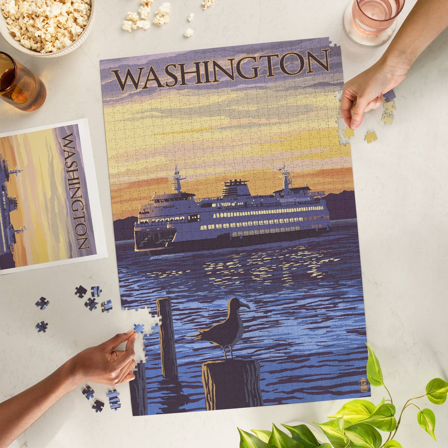 1000 PIECE PUZZLE Washington, Ferry Sunset & Gull