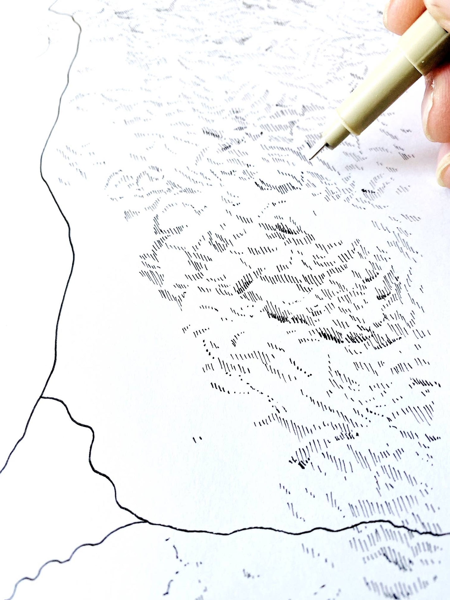 13x19 Puget Sound Topo Watercolor Map ART PRINT