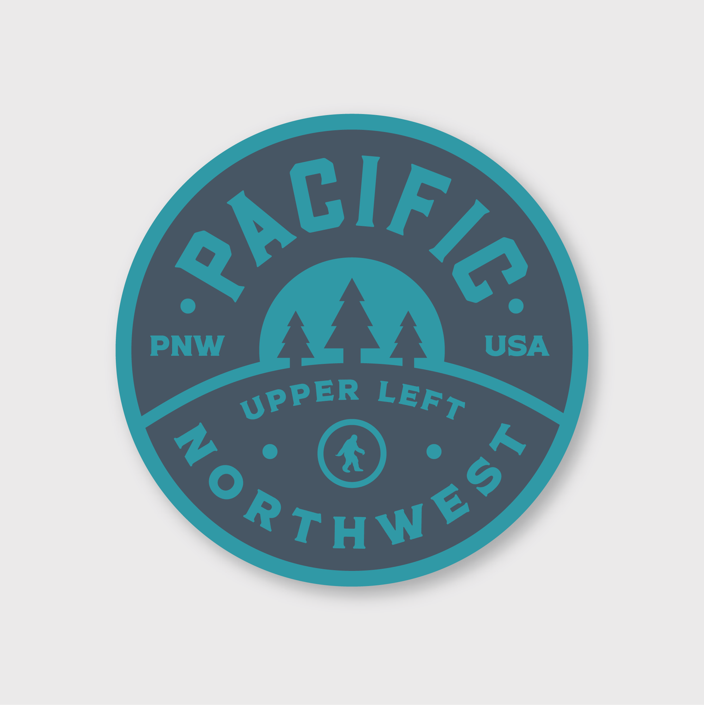 PNW Retro Circle Sticker