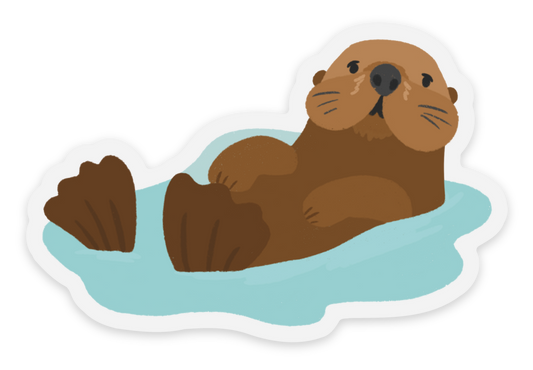 Clear Sea Otter Sticker 3×1.99in