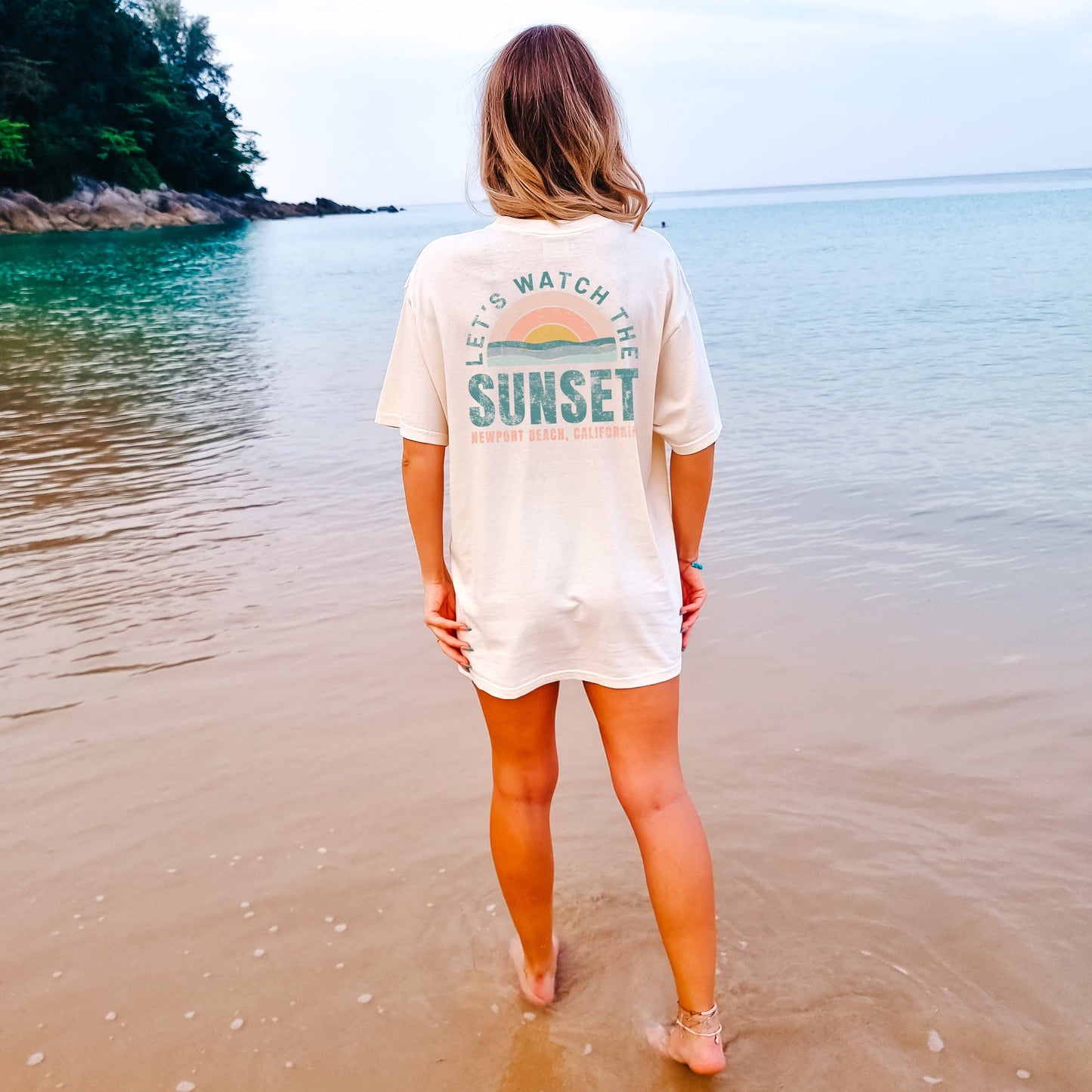 CUSTOM LET'S WATCH THE SUNSET TEE | BACK & FRONT PRINT