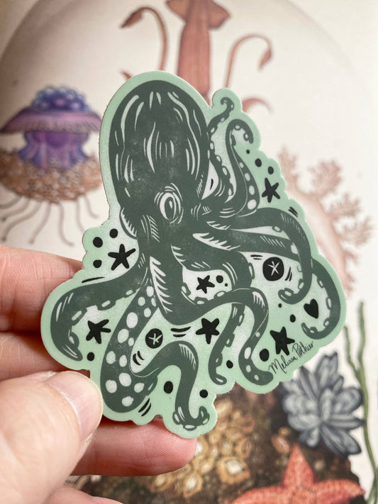 Octopus Sticker, Sea Creature, Beach Shop, Coastal, Seaside