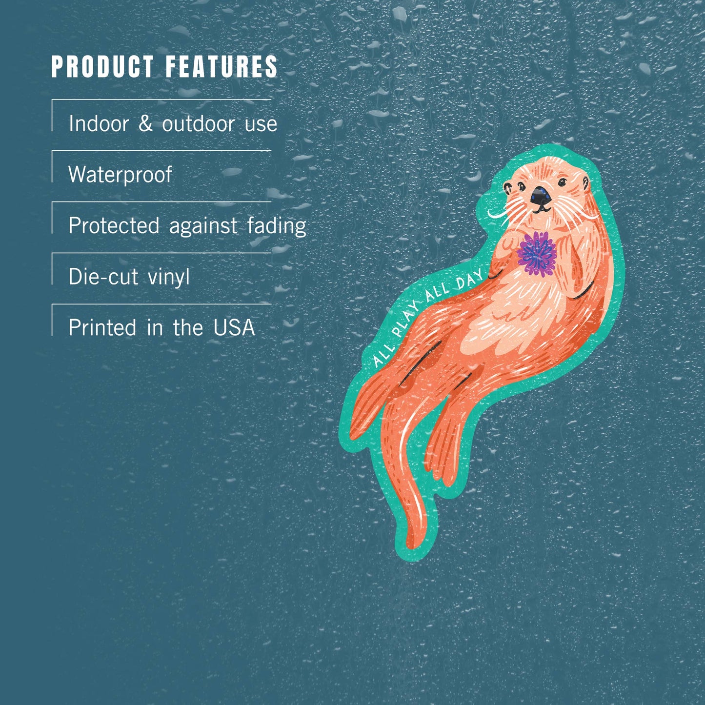 STICKERS Lush Environment Sea Otter Play All Day