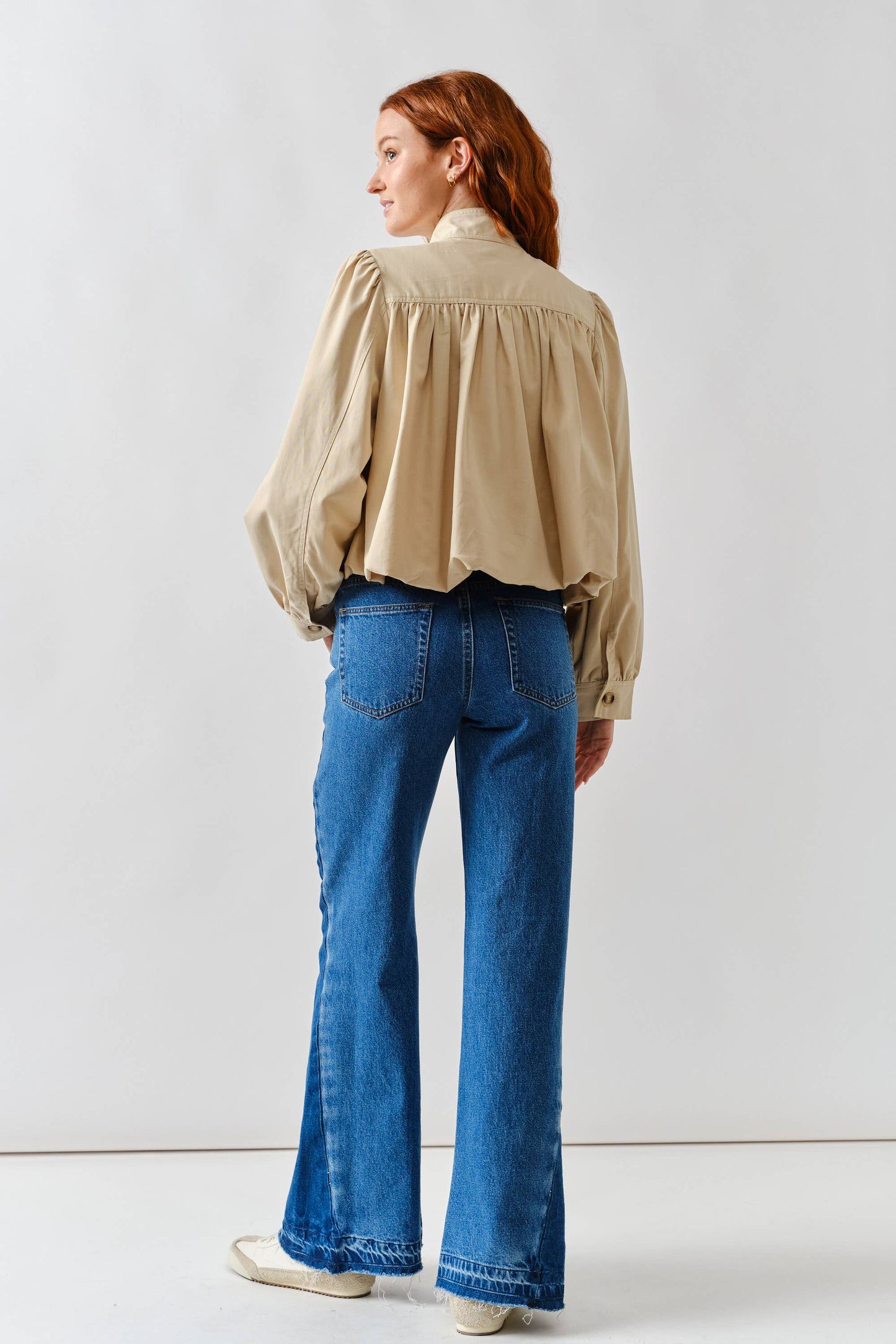 MAJ3308 SHORT BALLON TRENCH JACKET