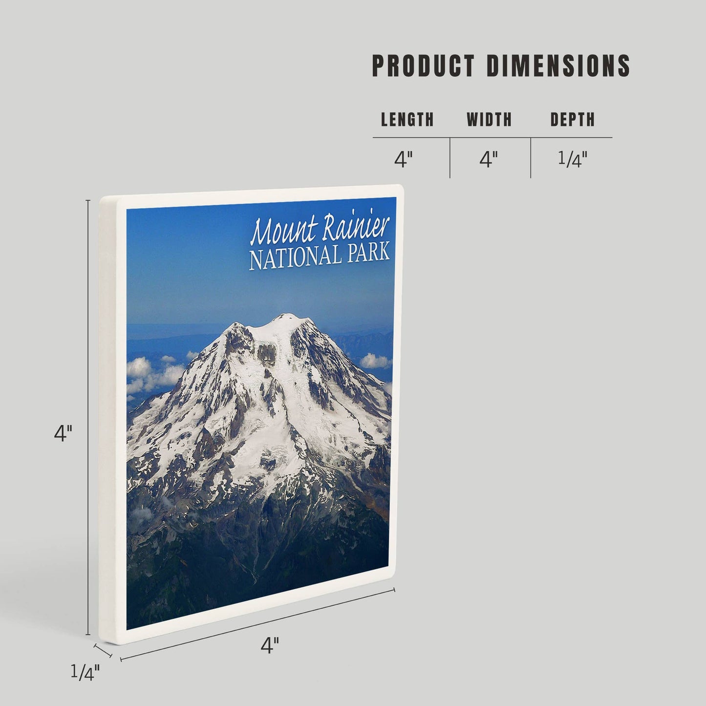 CERAMIC COASTER Mount Rainier National Park, Aerial View