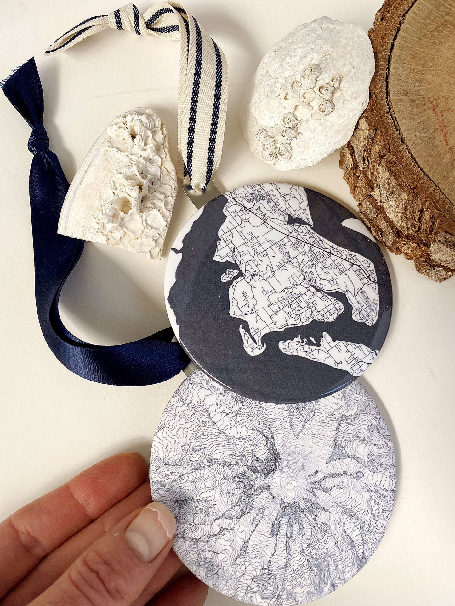 TAHOMA Mount Rainier Topo Map - Ornament