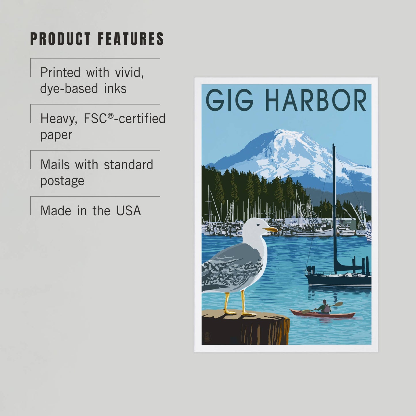 PREMIUM POSTCARDS Gig Harbor, Washington, Day Scene