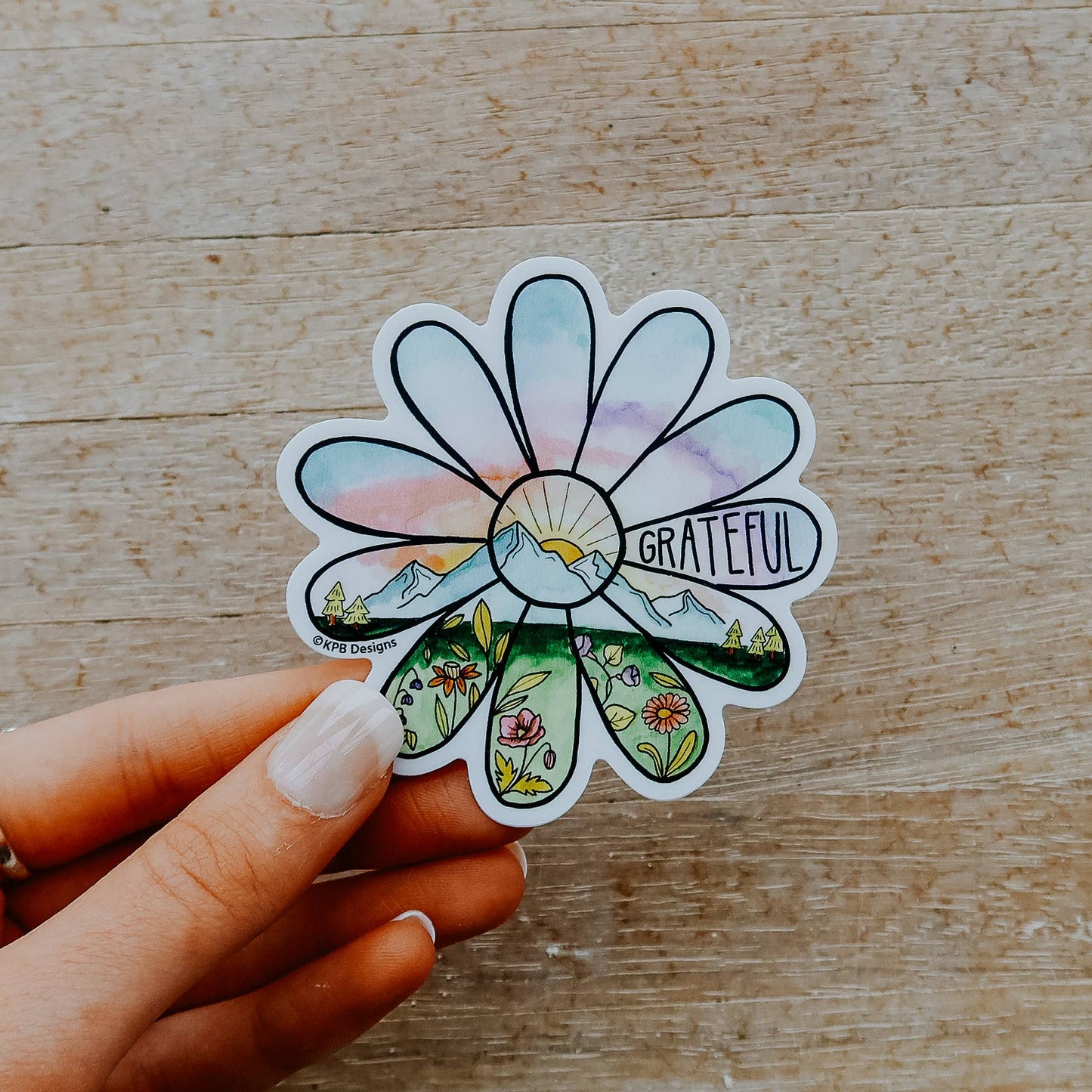 Flower Mountains (Grateful) Vinyl Sticker