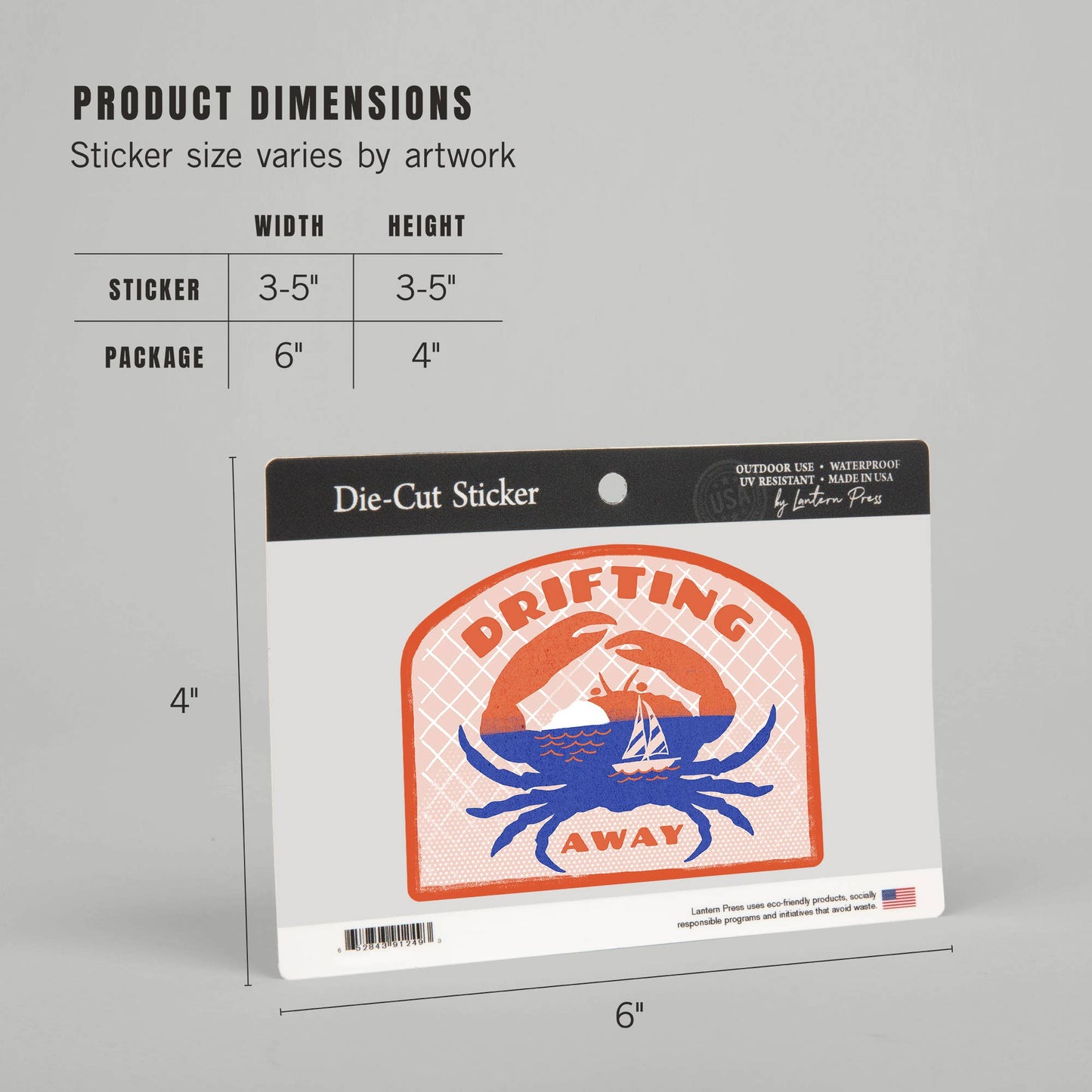 Dockside Series, Crab: Mini STICKERS