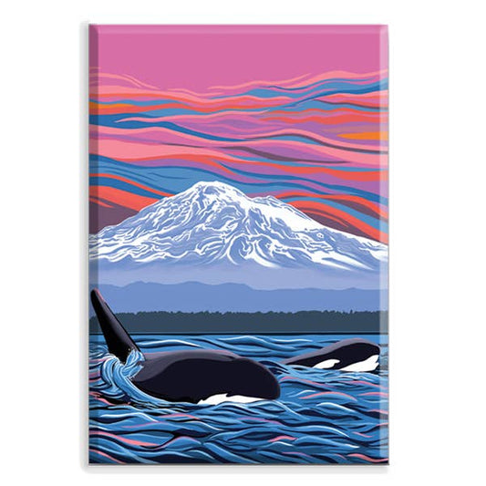 Orca - Ballet Slipper - Mom/Calf Swimming Magnet (2x3)
