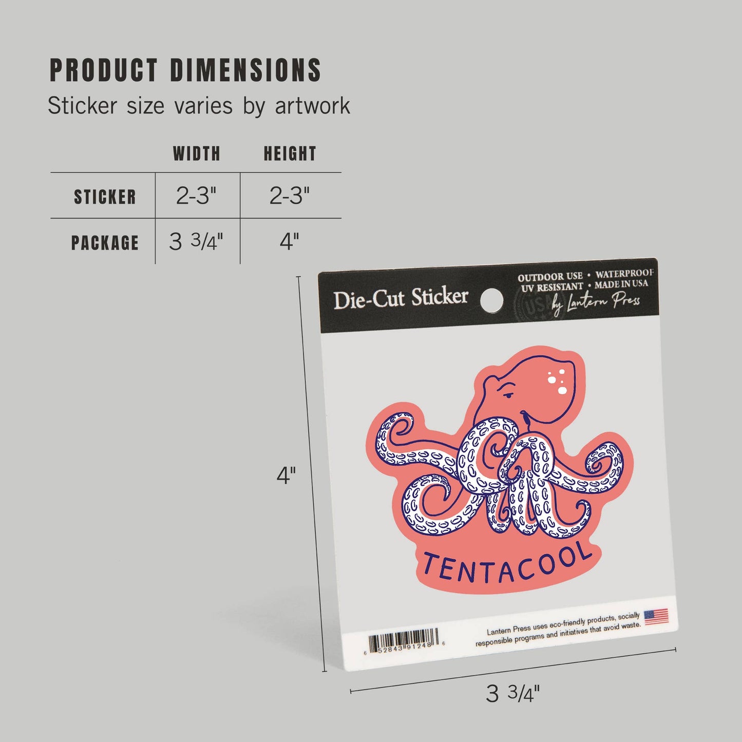 Humorous Animals Collection, Octopus, Vinyl Sticker