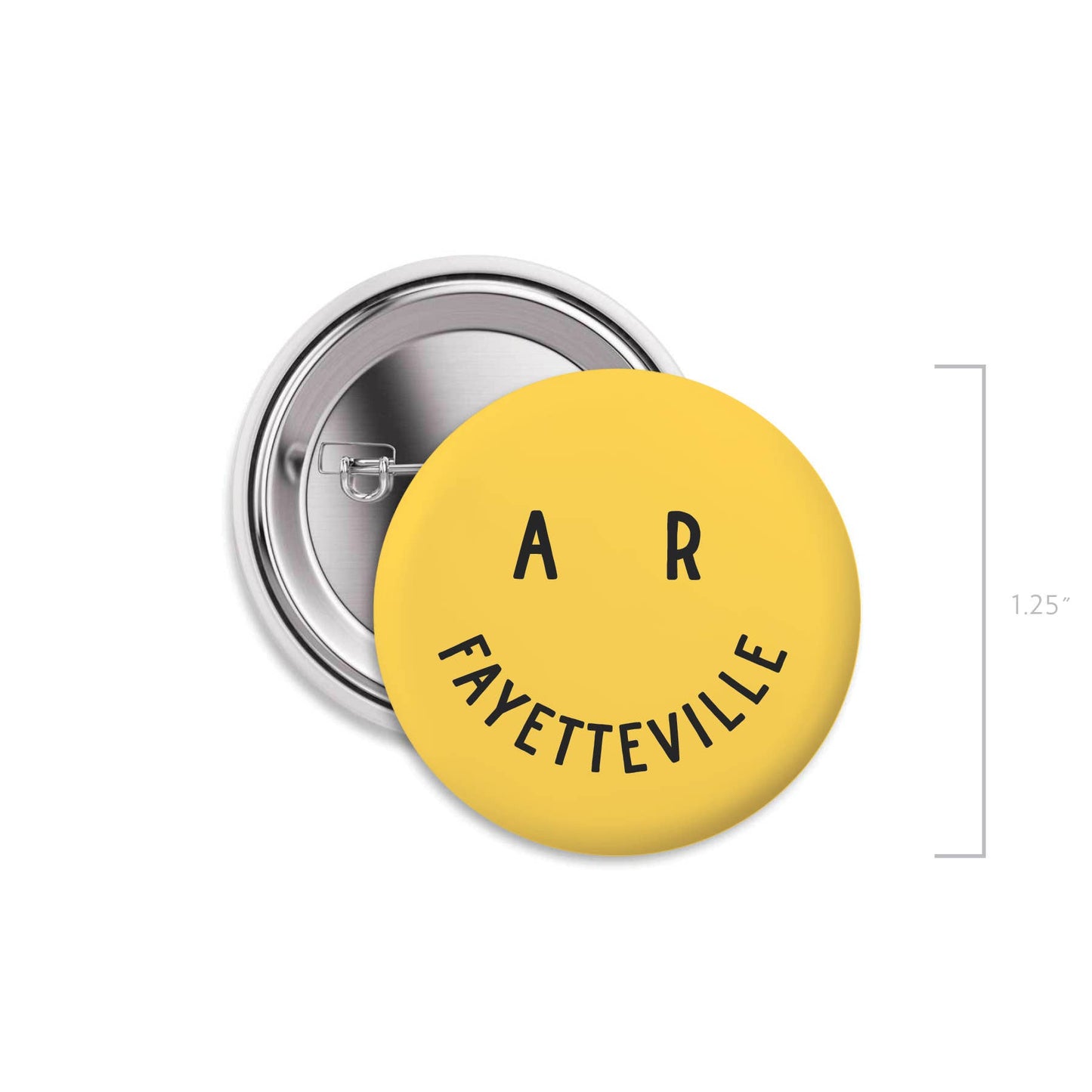 Custom City Smiley Face Pinback Button: No, Packaged