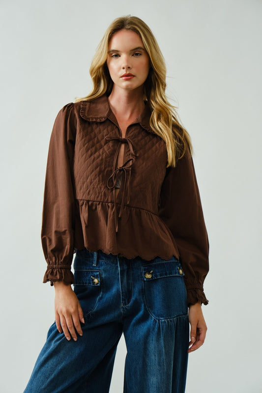 Quilted Pullover Cotton Top