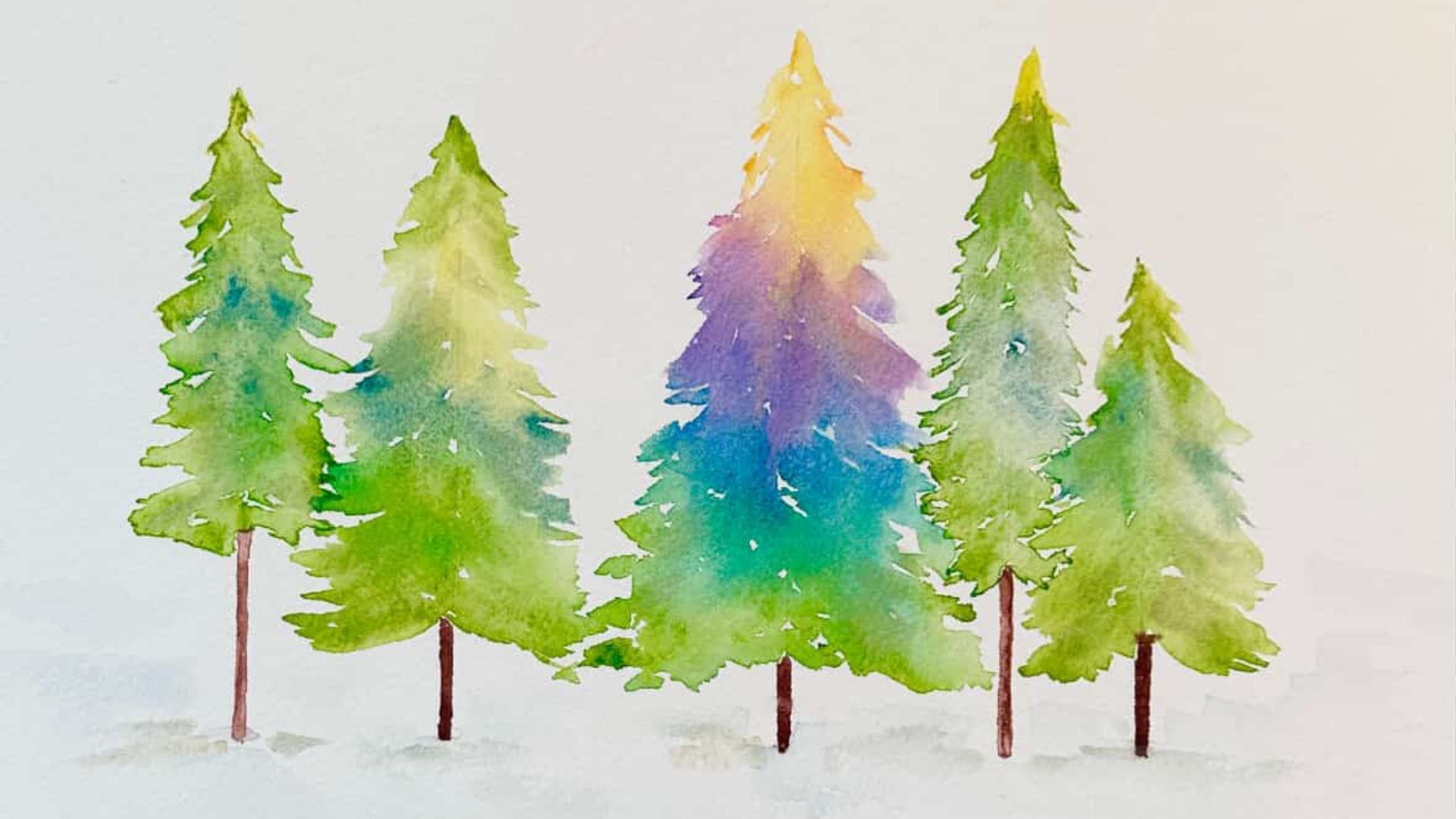 Watercolor Christmas Trees