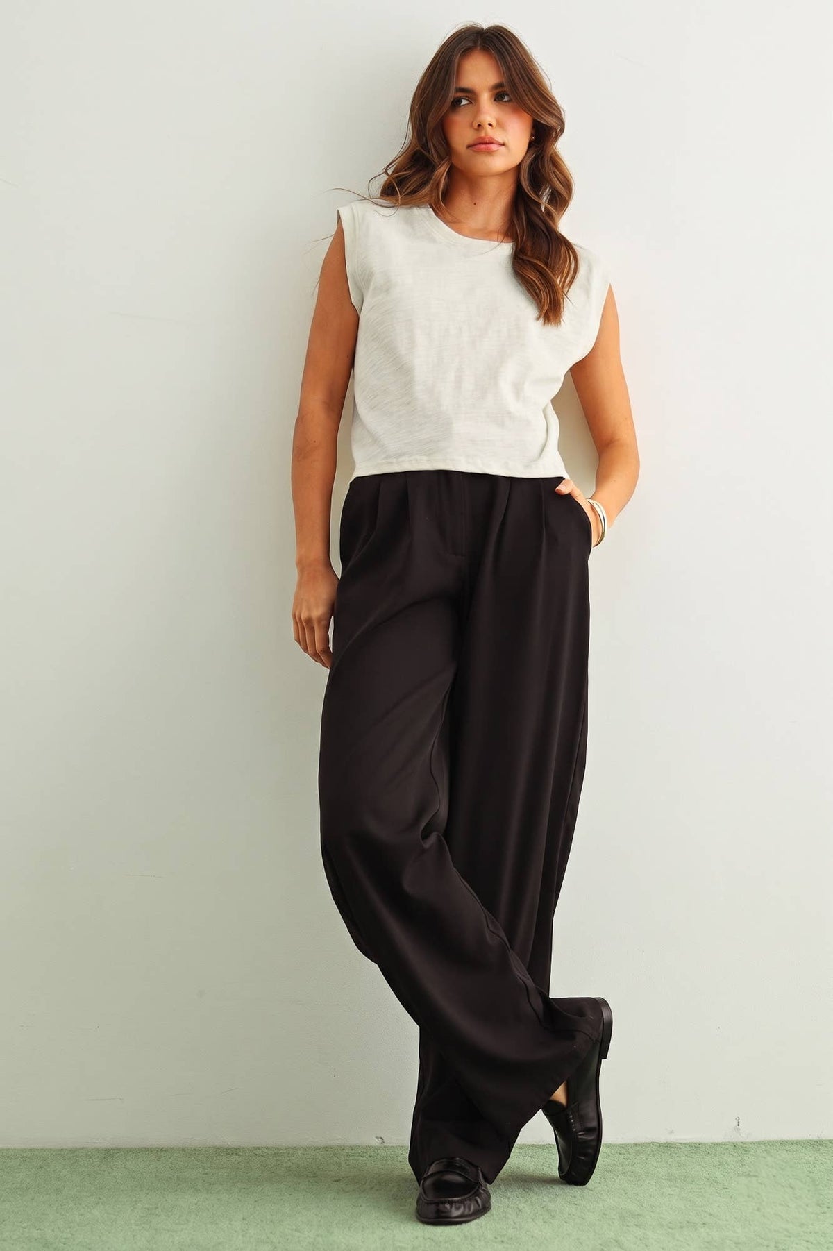 ET6430   ROUND NECK SLUB TOP