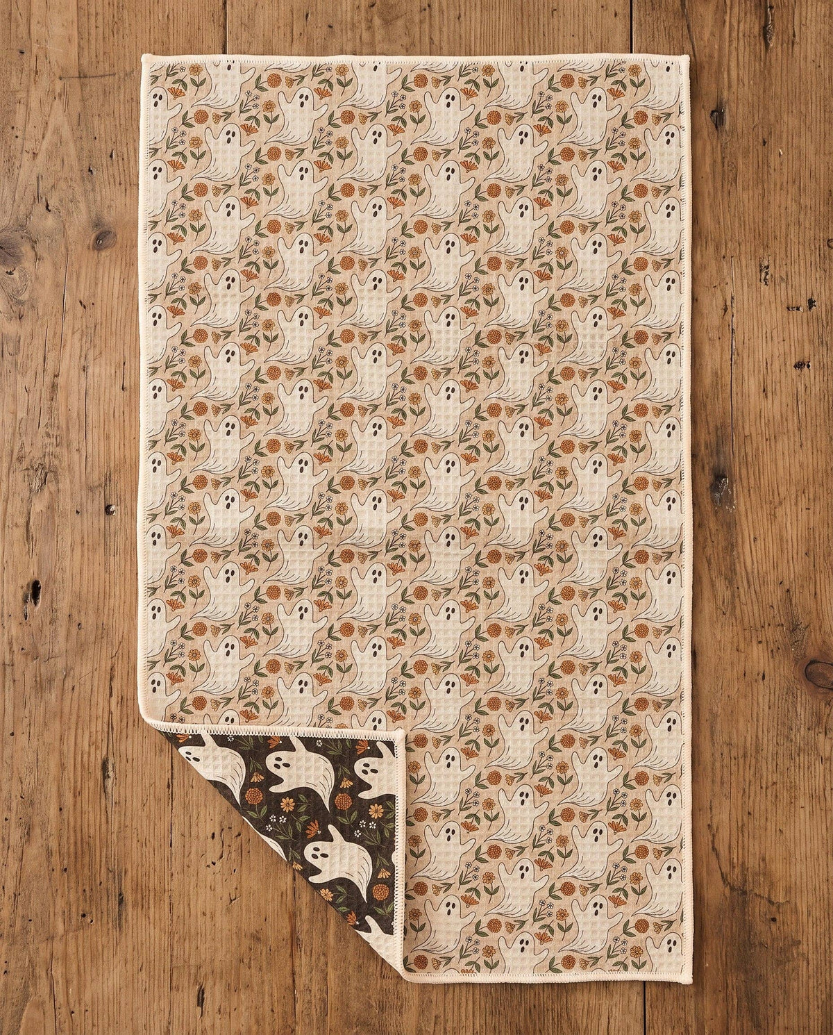 Ghost Garden Halloween Kitchen Tea Towel